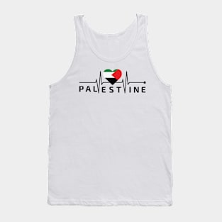 Love palestine , palestine heartbeat , minimalist Palestine Tank Top